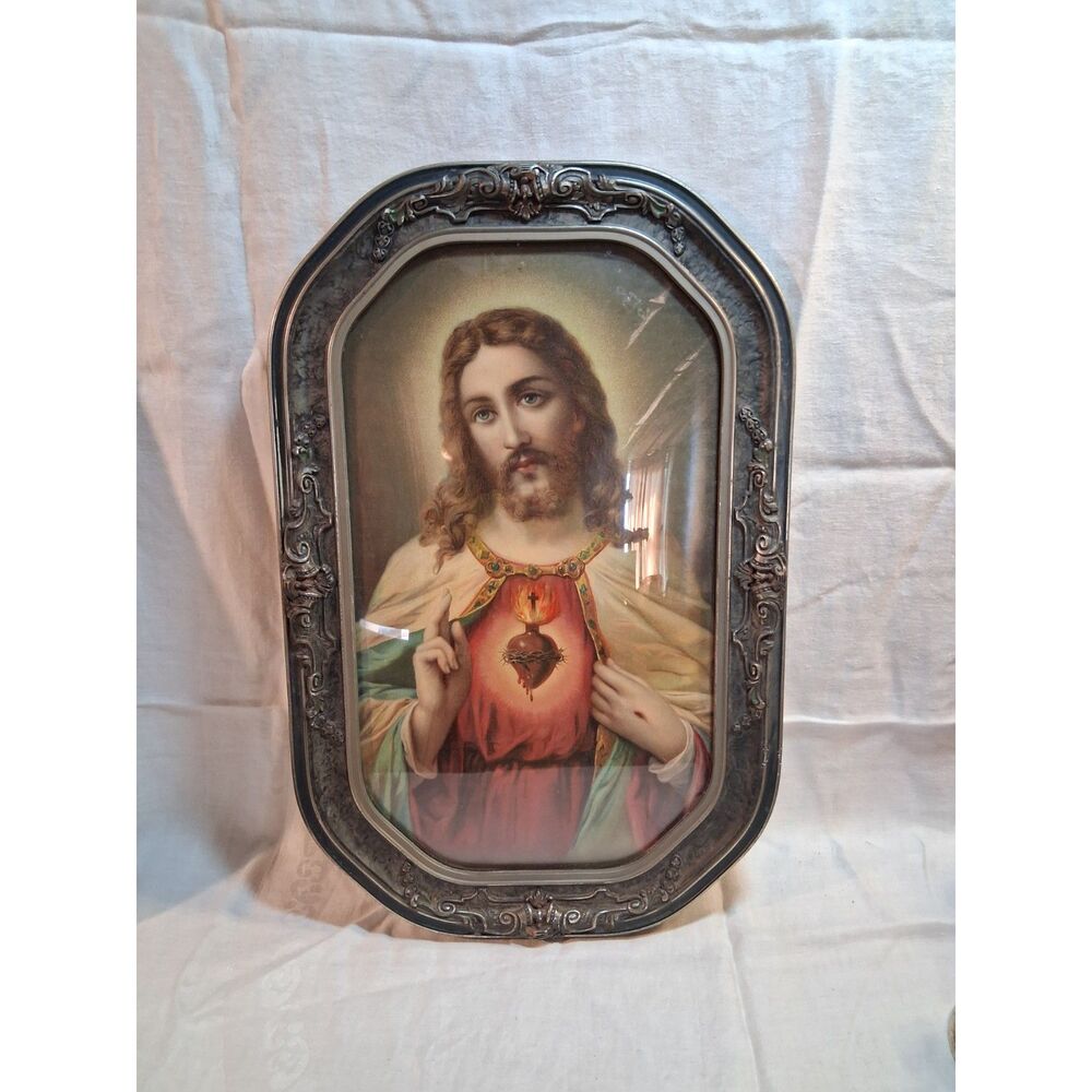 heart of Jesus bubble glass art